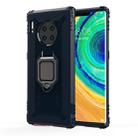 For Huawei Mate 30 Pro Carbon Fiber Protective Case with 360 Degree Rotating Ring Holder(Blue) - 1