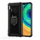 For Huawei Mate 30 Carbon Fiber Protective Case with 360 Degree Rotating Ring Holder(Black) - 1