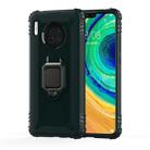 For Huawei Mate 30 Carbon Fiber Protective Case with 360 Degree Rotating Ring Holder(Green) - 1