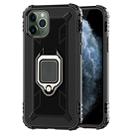 For iPhone 11 Pro Max Carbon Fiber Protective Case with 360 Degree Rotating Ring Holder(Black) - 1