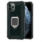 For iPhone 11 Pro Max Carbon Fiber Protective Case with 360 Degree Rotating Ring Holder(Green) - 1