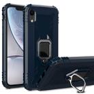 For iPhone X / XS Carbon Fiber Protective Case with 360 Degree Rotating Ring Holder(Blue) - 2