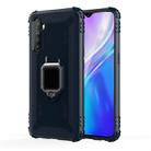 For OPPO Realme XT Carbon Fiber Protective Case with 360 Degree Rotating Ring Holder(Blue) - 1