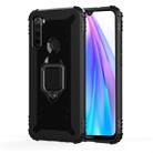 For Xiaomi Redmi Note 8T Carbon Fiber Protective Case with 360 Degree Rotating Ring Holder(Black) - 1