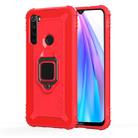 For Xiaomi Redmi Note 8T Carbon Fiber Protective Case with 360 Degree Rotating Ring Holder(Red) - 1