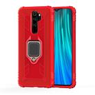 For Xiaomi Redmi Note 8 Pro Carbon Fiber Protective Case with 360 Degree Rotating Ring Holder(Red) - 1