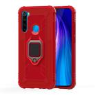 For Xiaomi Redmi Note 8 Carbon Fiber Protective Case with 360 Degree Rotating Ring Holder(Red) - 1