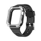 Two-color Integrated Watch Band For Apple Watch Series 7 41mm / 6&SE&5&4 40mm(Black + Silver Frame) - 1