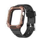 Two-color Integrated Watch Band For Apple Watch Series 7 45mm / 6&SE&5&4 44mm(Black + Bronze Frame) - 1