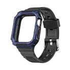 Two-color Integrated Watch Band For Apple Watch Series 7 45mm / 6&SE&5&4 44mm(Black + Dark Blue Frame) - 1