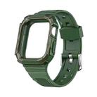 Two-color Integrated Watch Band For Apple Watch Series 7 45mm / 6&SE&5&4 44mm(Alfalfa + GreenFrame) - 1