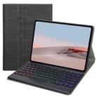 For Microsoft Surface Go 4 / 3 / 2 / 1 SFGOS Tri-color Backlit Tree Texture Bluetooth Keyboard Leather Case(Black + Black) - 1