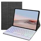 For Microsoft Surface Go 4 / 3 / 2 / 1 SFGOS Tri-color Backlit Tree Texture Bluetooth Keyboard Leather Case(Black + White) - 1