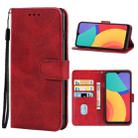 Leather Phone Case For Alcatel 3L 2021 / 1S 2021 / Vodafone Smart V12(Red) - 1