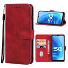 For OPPO A56 5G Leather Phone Case(Red) - 1