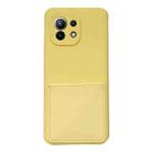 For Xiaomi Mi 11 Liquid Silicone Skin Feel Shockproof Phone Case with Card Slot(Yellow) - 1