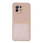 For Xiaomi Mi 11 Liquid Silicone Skin Feel Shockproof Phone Case with Card Slot(Pink) - 1