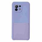 For Xiaomi Mi 11 Liquid Silicone Skin Feel Shockproof Phone Case with Card Slot(Light Purple) - 1