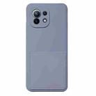 For Xiaomi Mi 11 Liquid Silicone Skin Feel Shockproof Phone Case with Card Slot(Lavender Grey) - 1