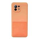 For Xiaomi Mi 11 Liquid Silicone Skin Feel Shockproof Phone Case with Card Slot(Orange) - 1