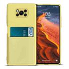 For Xiaomi Poco X3 / Poco X3 NFC Liquid Silicone Skin Feel Shockproof Phone Case with Card Slot(Yellow) - 1