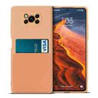 For Xiaomi Poco X3 / Poco X3 NFC Liquid Silicone Skin Feel Shockproof Phone Case with Card Slot(Orange) - 1