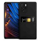 For Xiaomi Redmi Note 10 Pro 5G / Poco X3 GT Liquid Silicone Skin Feel Shockproof Phone Case with Card Slot(Black) - 1