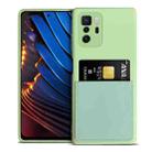 For Xiaomi Redmi Note 10 Pro 5G / Poco X3 GT Liquid Silicone Skin Feel Shockproof Phone Case with Card Slot(Green) - 1