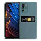 For Xiaomi Redmi Note 10 Pro 5G / Poco X3 GT Liquid Silicone Skin Feel Shockproof Phone Case with Card Slot(Dark Green) - 1