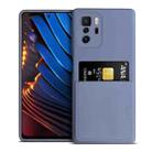 For Xiaomi Redmi Note 10 Pro 5G / Poco X3 GT Liquid Silicone Skin Feel Shockproof Phone Case with Card Slot(Lavender Grey) - 1