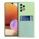 For Samsung Galaxy A32 4G Liquid Silicone Skin Feel Shockproof Phone Case with Card Slot(Green) - 1