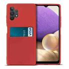 For Samsung Galaxy A32 5G Liquid Silicone Skin Feel Shockproof Phone Case with Card Slot(Red) - 1