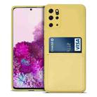 For Samsung Galaxy S20+ Liquid Silicone Skin Feel Shockproof Phone Case with Card Slot(Yellow) - 1