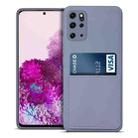 For Samsung Galaxy S20+ Liquid Silicone Skin Feel Shockproof Phone Case with Card Slot(Lavender Grey) - 1