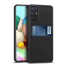 For Samsung Galaxy A71 Liquid Silicone Skin Feel Shockproof Phone Case with Card Slot(Black) - 1