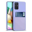 For Samsung Galaxy A71 Liquid Silicone Skin Feel Shockproof Phone Case with Card Slot(Light Purple) - 1