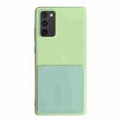 For Samsung Galaxy Note20 Liquid Silicone Skin Feel Shockproof Phone Case with Card Slot(Green) - 1