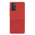 For Samsung Galaxy Note20 Liquid Silicone Skin Feel Shockproof Phone Case with Card Slot(Red) - 1