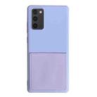For Samsung Galaxy Note20 Liquid Silicone Skin Feel Shockproof Phone Case with Card Slot(Light Purple) - 1