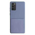 For Samsung Galaxy Note20 Liquid Silicone Skin Feel Shockproof Phone Case with Card Slot(Lavender Grey) - 1