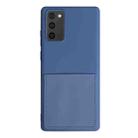 For Samsung Galaxy Note20 Liquid Silicone Skin Feel Shockproof Phone Case with Card Slot(Blue) - 1