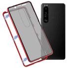 For Sony Xperia 1 III Anti-peeping Magnetic Double-sided Tempered Glass Phone Case(Red) - 1