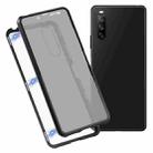 For Sony Xperia 10 III Anti-peeping Magnetic Double-sided Tempered Glass Phone Case(Black) - 1
