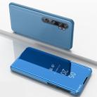 For Xiaomi Mi Note10 / Note 10 Pro Plated Mirror Horizontal Flip Leather Case with Holder(Blue) - 1