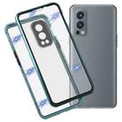 For OnePlus Nord 2 5G Full Cover Magnetic Metal Tempered Glass Phone Case(Green) - 1