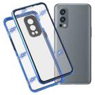 For OnePlus Nord 2 5G Full Cover Magnetic Metal Tempered Glass Phone Case(Blue) - 1