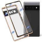 For Google Pixel 6 Pro HD Magnetic Metal Tempered Glass Phone Case(Gold) - 1