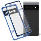 For Google Pixel 6 Pro HD Magnetic Metal Tempered Glass Phone Case(Blue) - 1