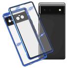 For Google Pixel 6 HD Magnetic Metal Tempered Glass Phone Case(Blue) - 1