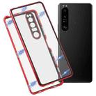 For Sony Xperia 1 III HD Magnetic Metal Tempered Glass Phone Case(Red) - 1